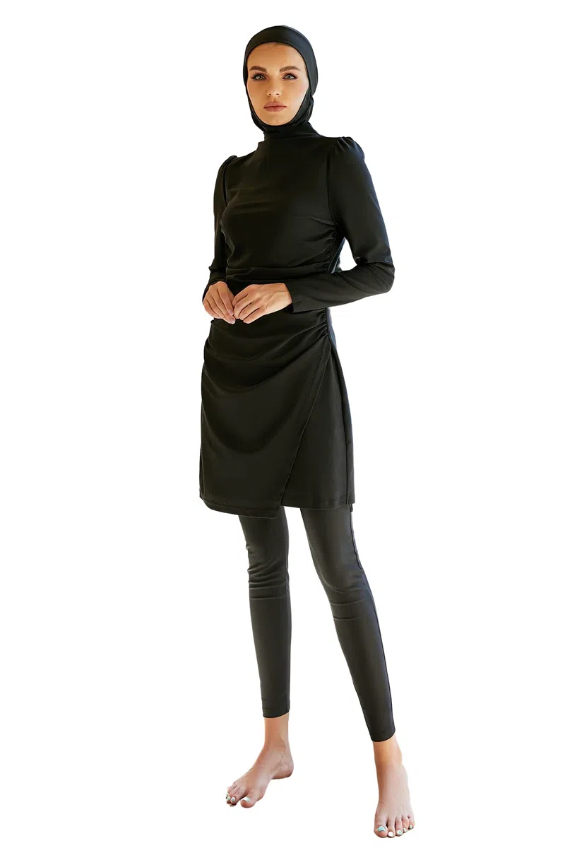 Greatfool Burkini Costume Donna Musulmana - Borkini Islamico Donna in 3 Pezzi con Copertura Modesta - Burkini con Protezione UV e Asciugatura Rapida