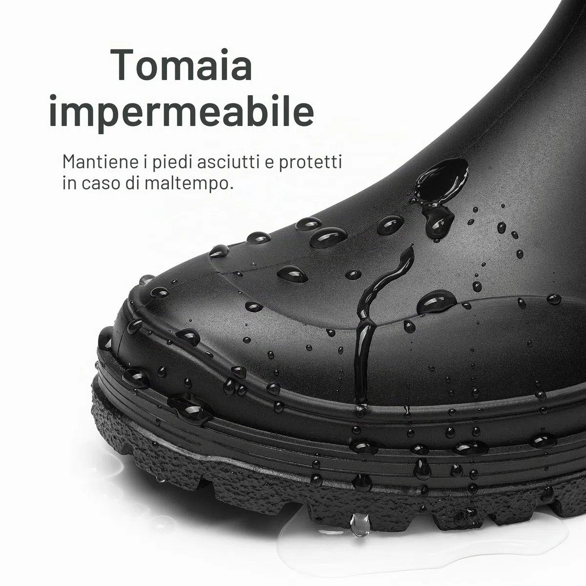 DREAM PAIRS Stivali di Pioggia Donna, Stivali Chelsea di Gomma Alla Caviglia Impermeabili Antiscivolo Comodi