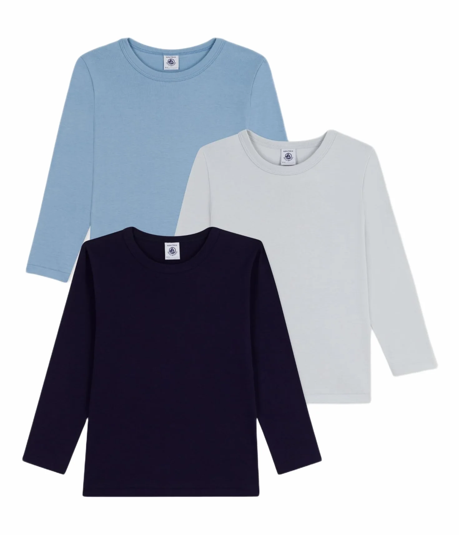 Petit Bateau 3 TS Ml Un Biancheria Intima Giorno Bambini e Ragazzi (Pacco da 3)