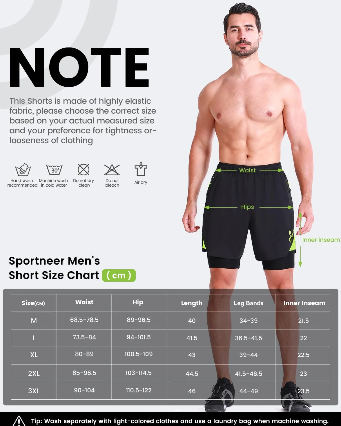Sportneer Pantaloni da ciclismo da uomo, per mountain bike, con imbottitura 3D, M-3XL