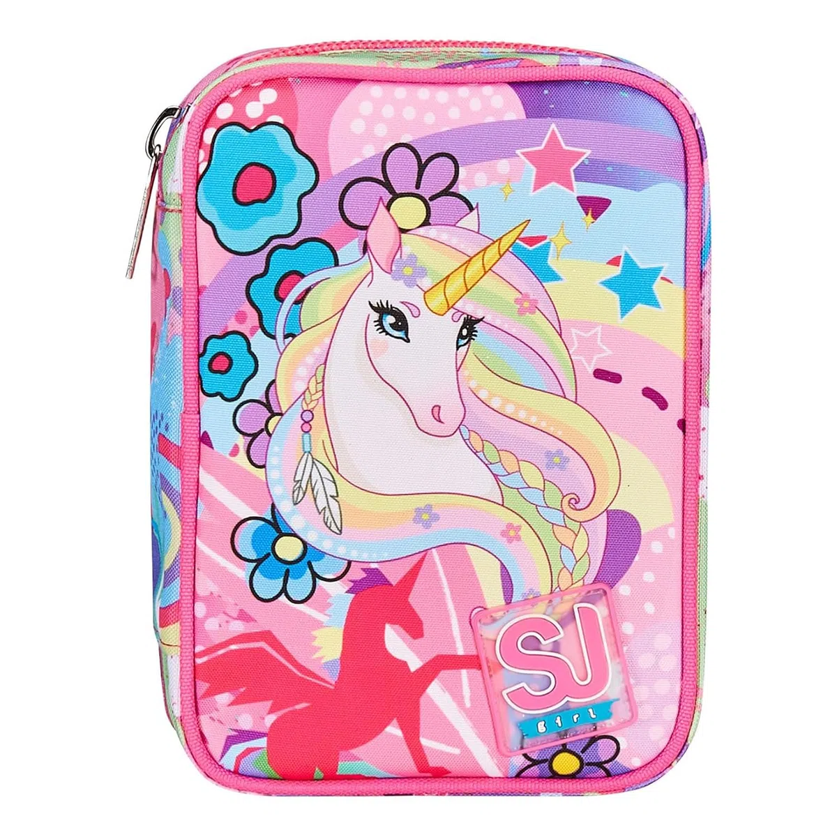 SJ GANG STYLE JAM GANG Astuccio Scuola Speed Pad, Rosa, Unibraid, Portapenne Mono Scomparto Con Plance Amovibili e Penne, Matite, Colori, Accessori Zaino, Elementari, Medie, Bambina