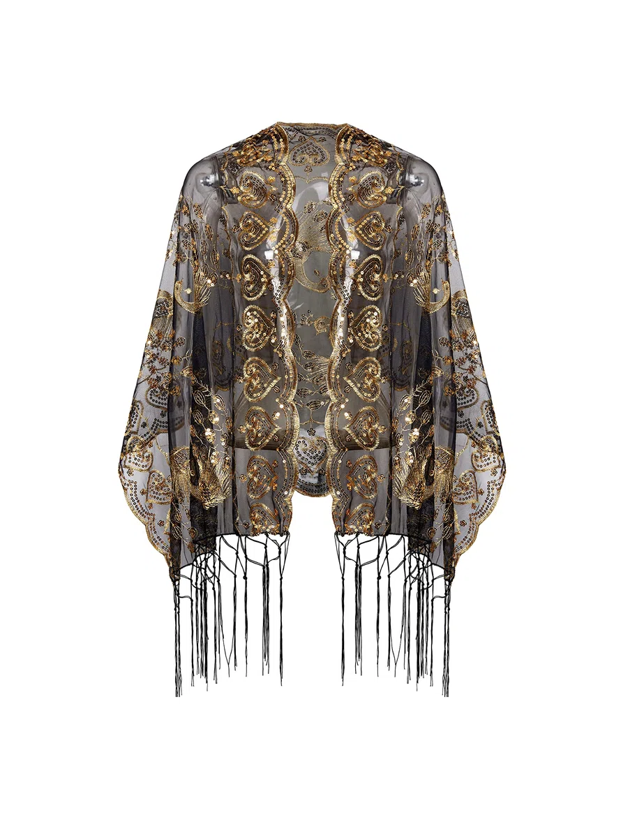 BABEYOND Scialle Con Paillettes Anni '20 Scialle di pashmina Donna