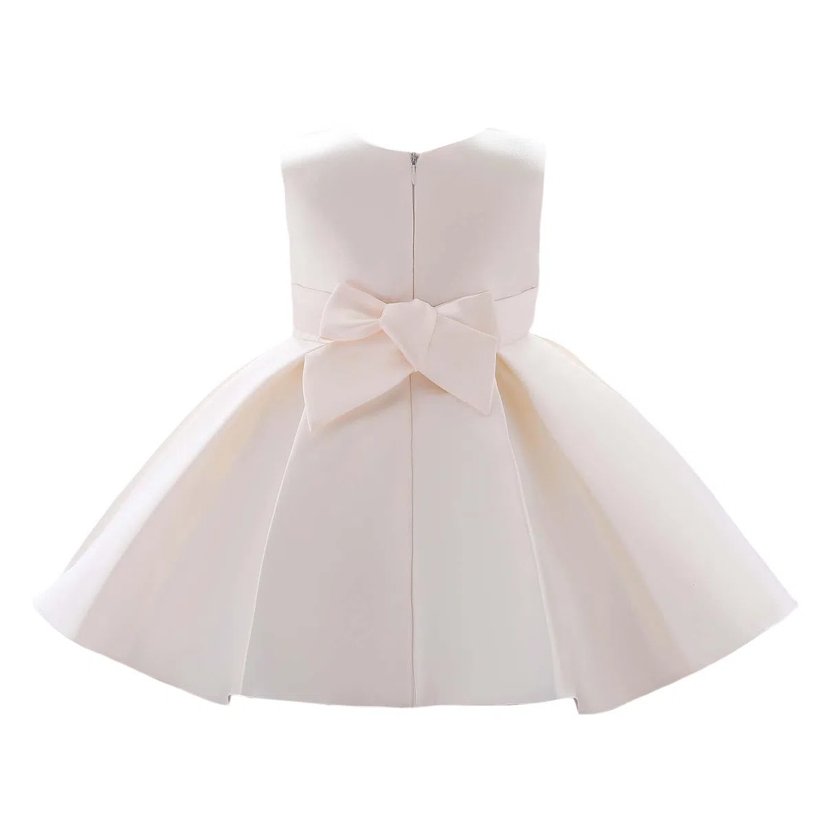 Generico Vestito Damigella Bambina, con Grande Fiocco Decorativo, Modello cerimoniale Elegante, Gonna principessina Adatta a Matrimoni ed Eventi Formali per fanciulle