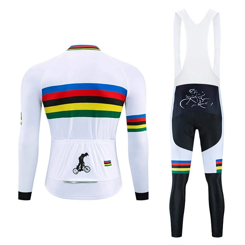 Moxilyn Abbigliamento Ciclismo da Uomo,Maglia Manica Lunga+Pantaloni Lunghi,Cuscino Gel 20D,Moda Set Completo,Abbigliamento Sportivo per Bicicletta,Ciclismo Ciclismo Jerseys per Uomo