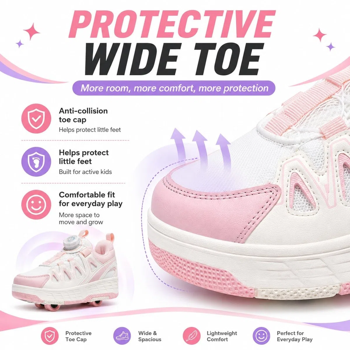 ENEN Scarpe con Rotelle Bambina, Sportive Scarpe da Skateboard, 4 Ruote Skateboard Sneakers Outdoor Multisport Scarpe da Ginnastica da Pattini per Ragazze e Ragazzi