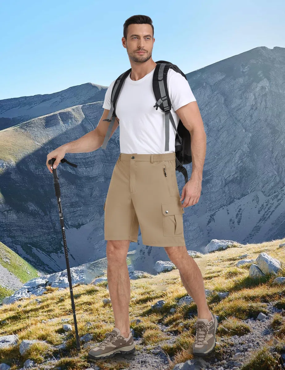 MoFiz Pantaloncini Cargo Uomo Pantaloni Corti da Trekking Bermuda Shorts Leggeri Traspiranti Pantaloncini da Escursionismo Mountain Ciclismo Sportivi Palestra