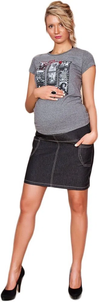 Mija - Gonna Denim Jeans Causal Premaman e Gravidanza 9060