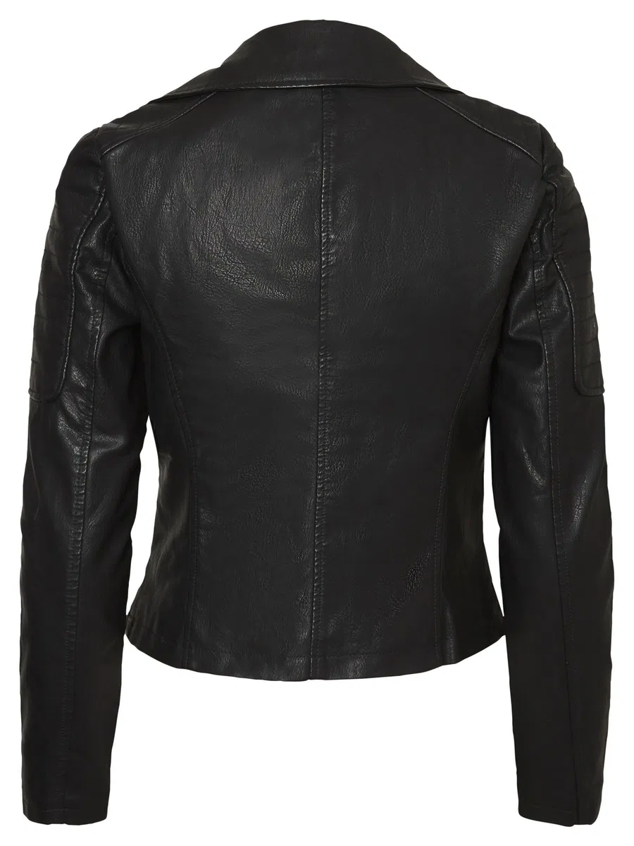 Noisy May Giacca in Ecopelle da Donna Giacca da Motociclista Giacca di Transizione Manica Lunga Shacket Rivestita in PU NMREBEL
