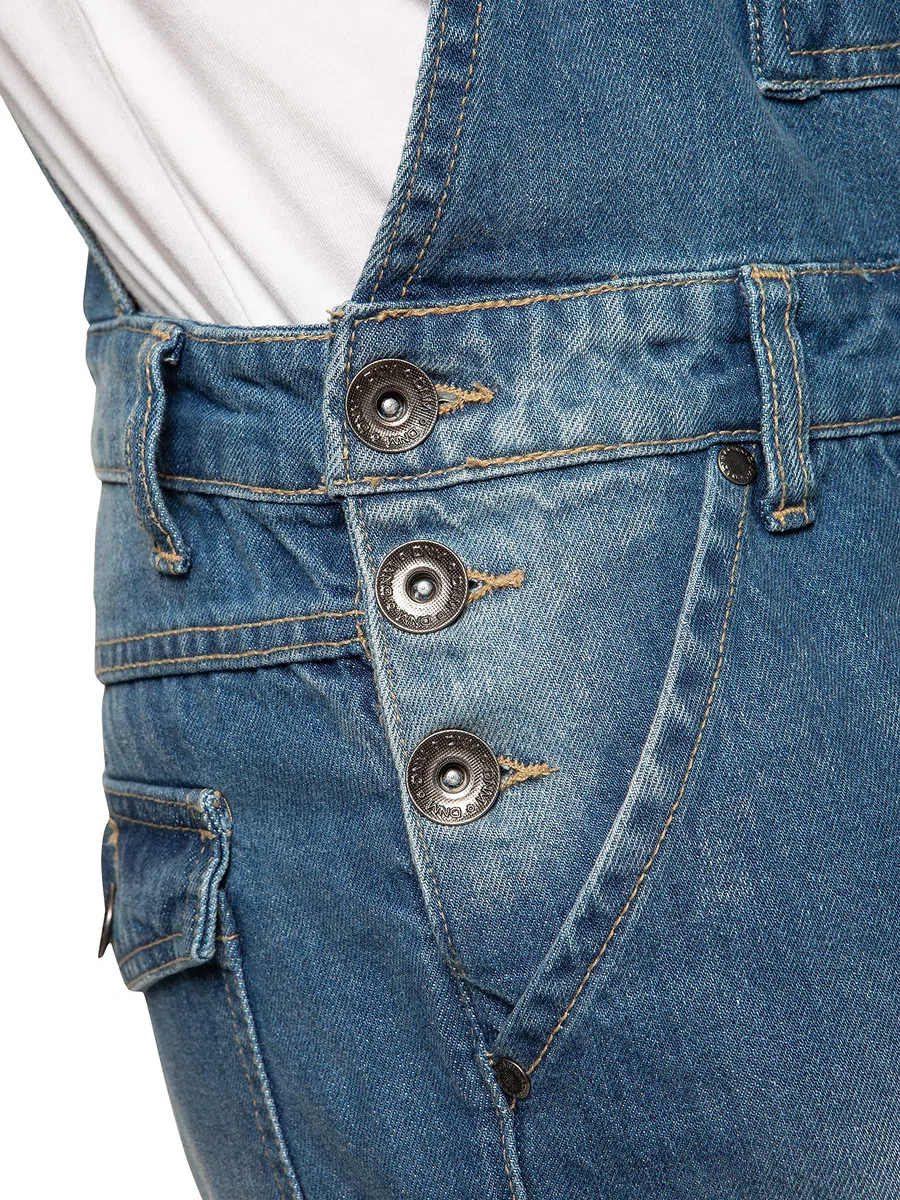 Salopette da uomo in denim EZD390 in cotone, resistente, taglie 30-50