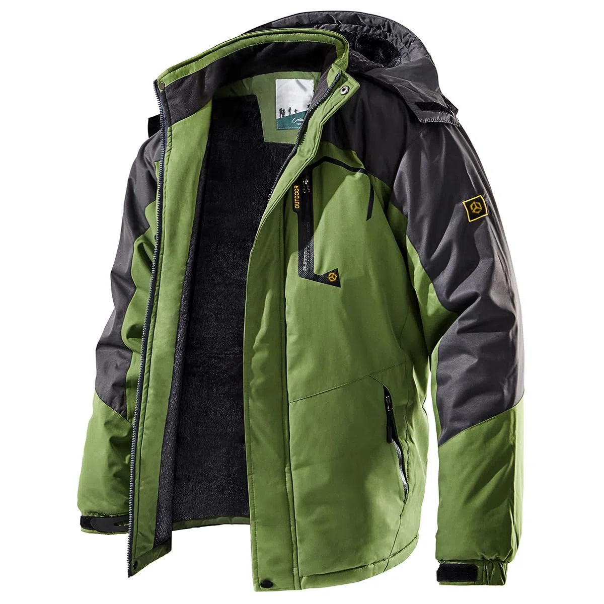 CARWORNIC Giacca da sci da montagna antivento da uomo invernale calda con cappuccio giacca a vento escursionismo snowboard cappotto