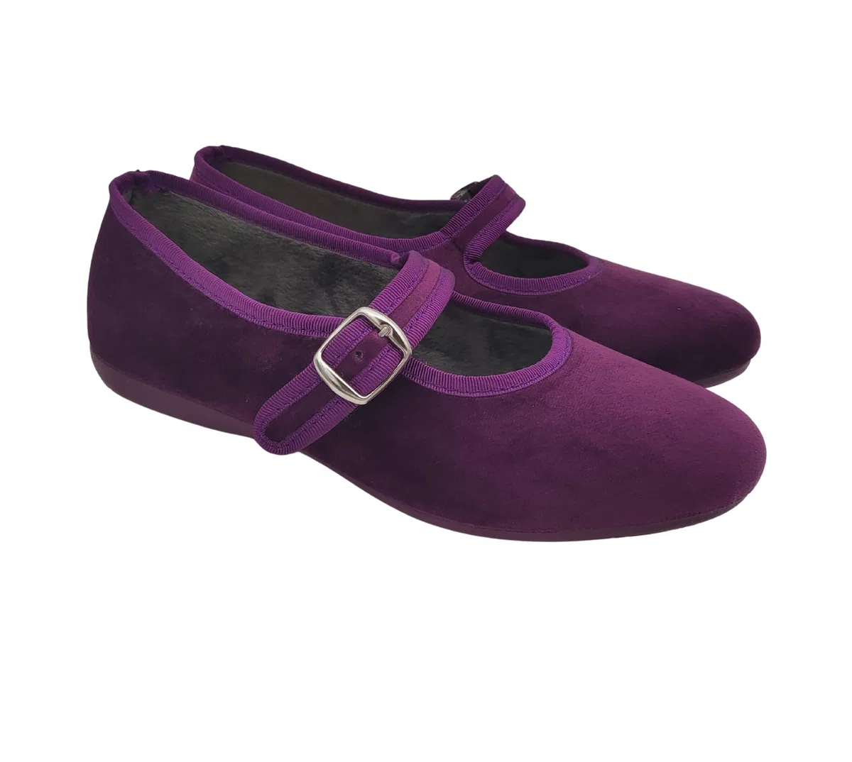 Originali Mary Jane, Ballerine Donna da Casa, Eleganti Friulane con Cinturino, Pantofole Basse in Velluto, Produzione Artigianale