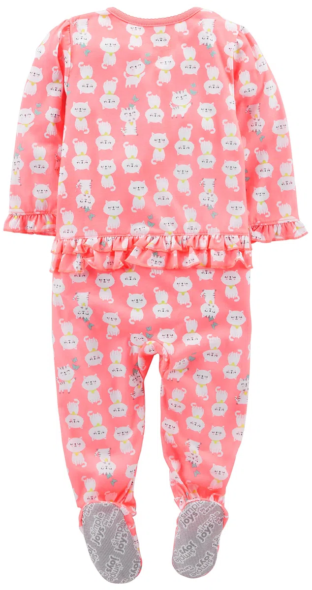 Simple Joys by Carter's 3-Pack Loose Fit Flame Resistant Polyester Jersey Footed Pajamas Sleepers per Neonati e Bambini Bimba 0-24 (Pacco da 3)
