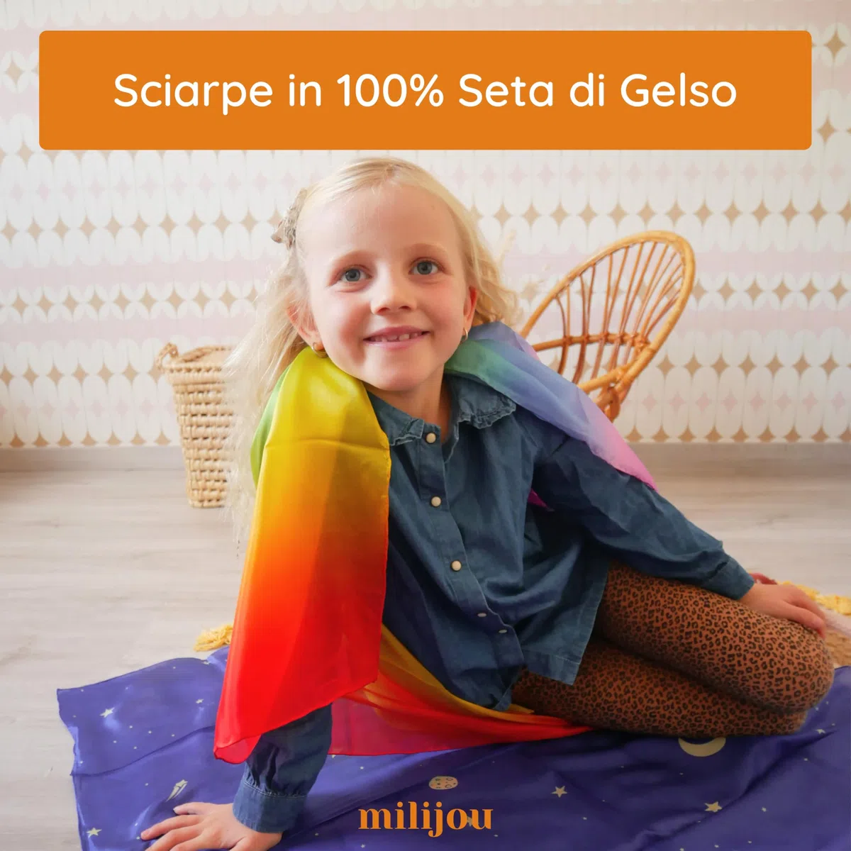 Playsilk 100% Seta di Gelso Quadrato - Sciarpa di Seta Morbida e Naturale, Accessorio Divertente per Giochi Fantasiosi e Creativi, Sciarpe da Giocoleria, Sciarp