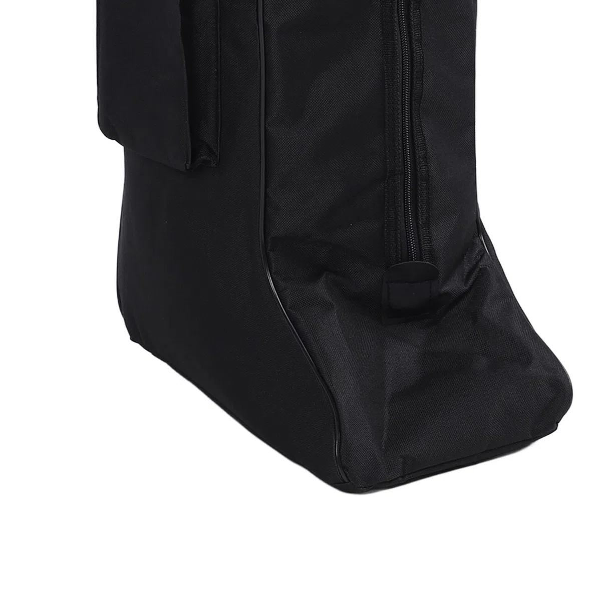 Borsa per stivali in tessuto Oxford e pelle nera, borsa portaoggetti portatile per stivali da neve da cowboy, da viaggio