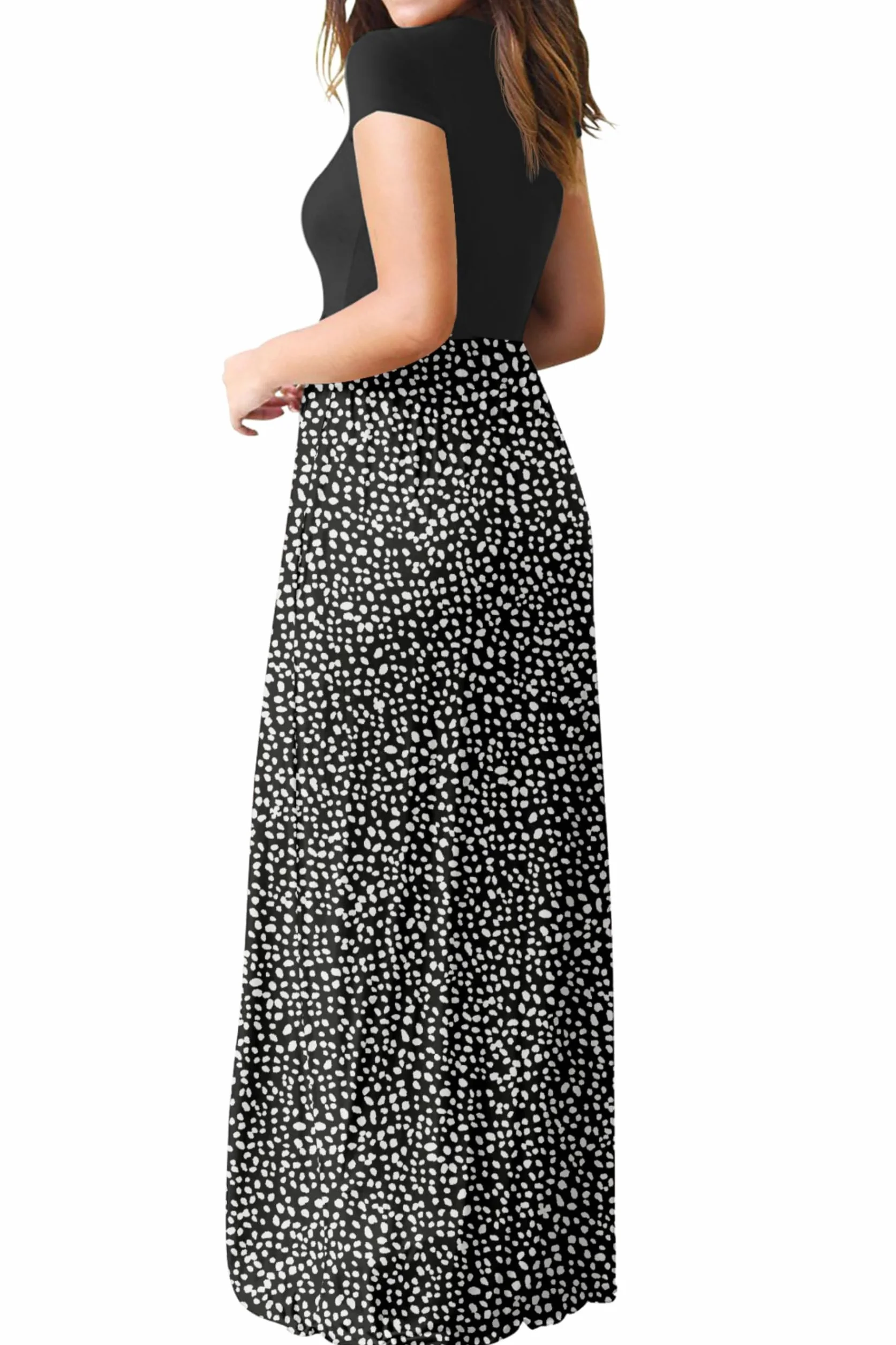 GRECERELLE Maxi Abito Estivo da Donna, Casual, a Maniche Corte, con Tasca, per Tutti i Giorni, Vacanze, Viaggi, maternità