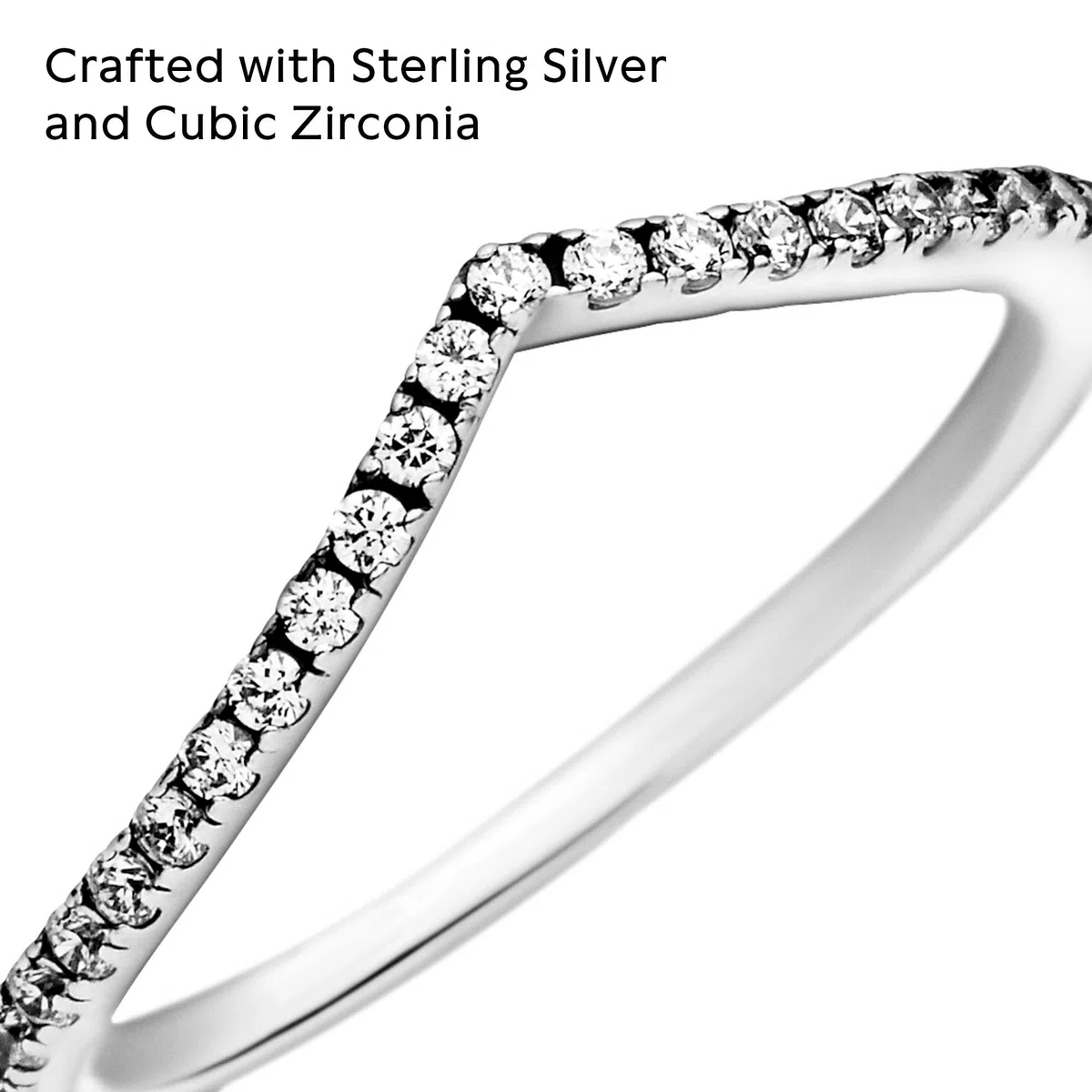 PANDORA Anello Desiderio scintillante, in argento sterling, con pietre di zirconia cubica incolori