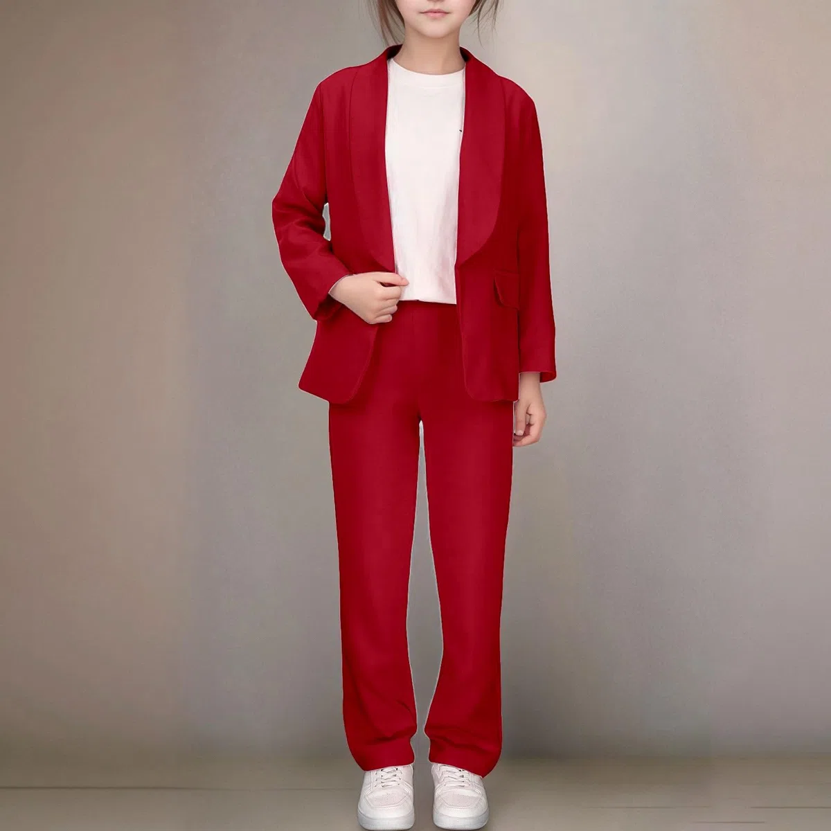 Giacca Elegante Bambino Completo Bambina Ragazza Eleganti 2 Pezzi Giacca Blazer Maniche Lunghe E Pantaloni Aperto Davanti Abito Tailleur Cerimonia Primavera E Autunno Per Bambine Ragazze 5-14 Anni