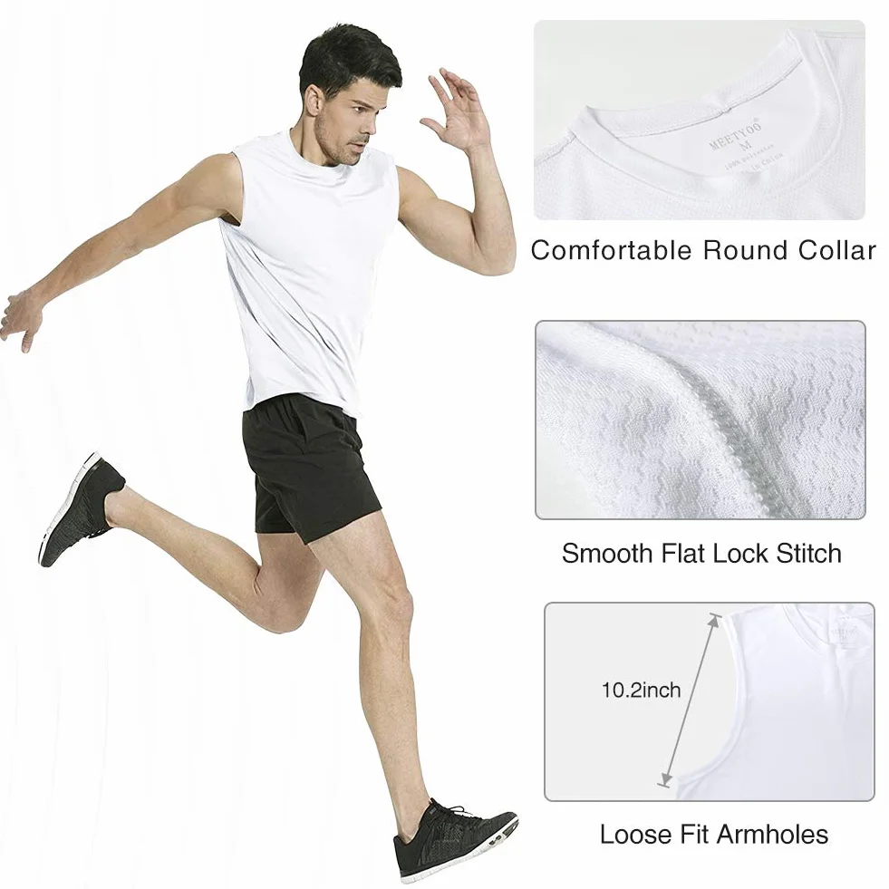 MEETYOO Canotte Uomo,Maglie Senza Maniche Palestra T Shirt Sportiva per Corsa,Fitness e attività all'Aperto