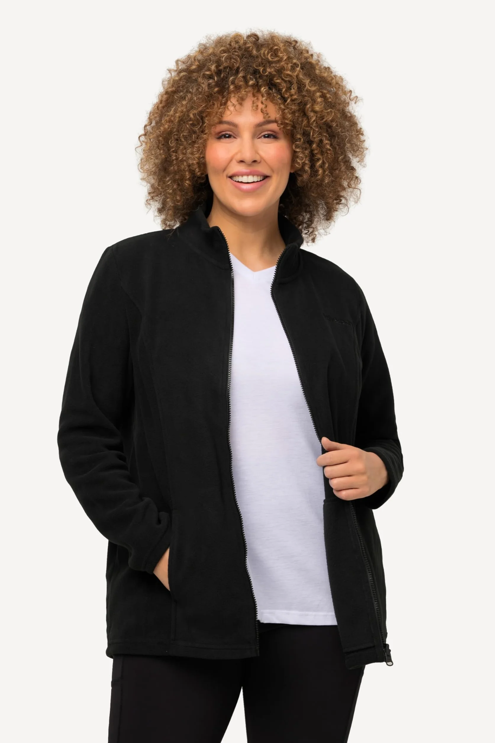 Ulla Popken Giacca Interna e coordinabile di Pile con Colletto Alto 796970