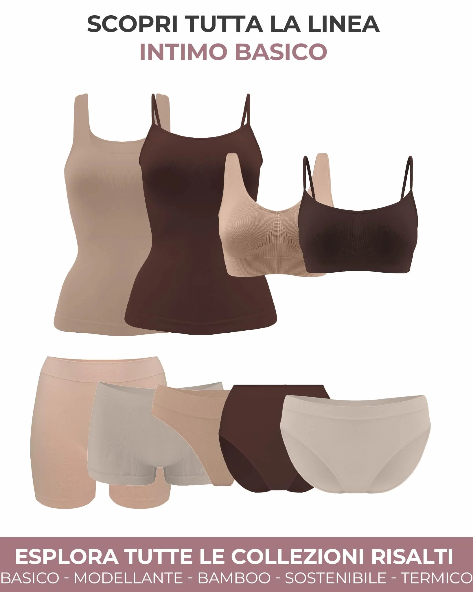Risalti Canotta Donna Microfibra Spalla Stretta 3 pz - Canottiera Donna Elegante Elasticizzata, Top Intimo Senza Cuciture ed Etichette più Morbido delle Canottiere Cotone, Caraco - Made in Italy