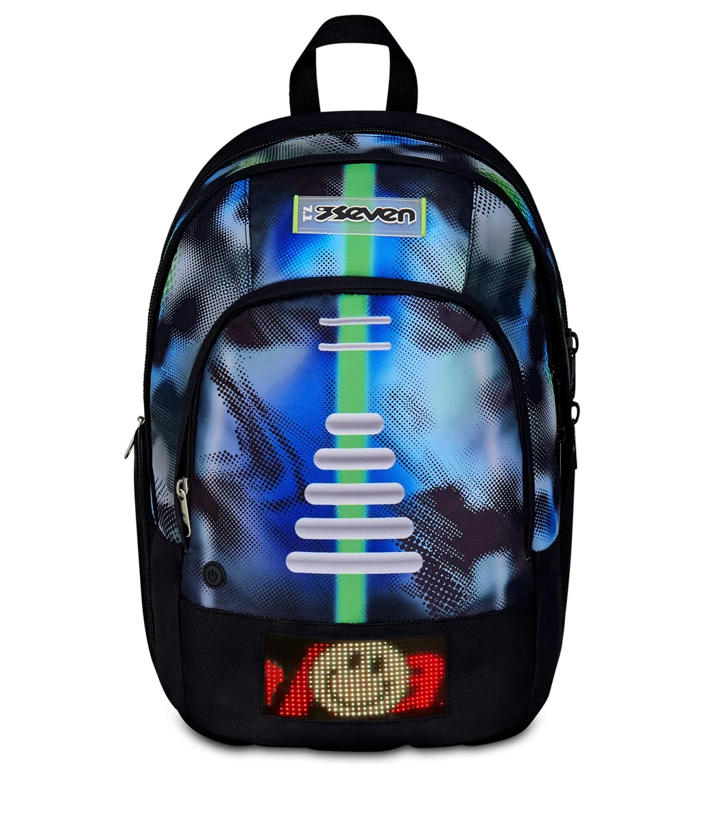 Seven Zaino Scuola Dual Write Down, Blu, Doppio Scomparto Da 31 Litri Di Capacità, Con Tasca Per PC, Tasca Per Borraccia e Tasca Con Organizer, Scuole Medie e Superiori, Per Ragazzo