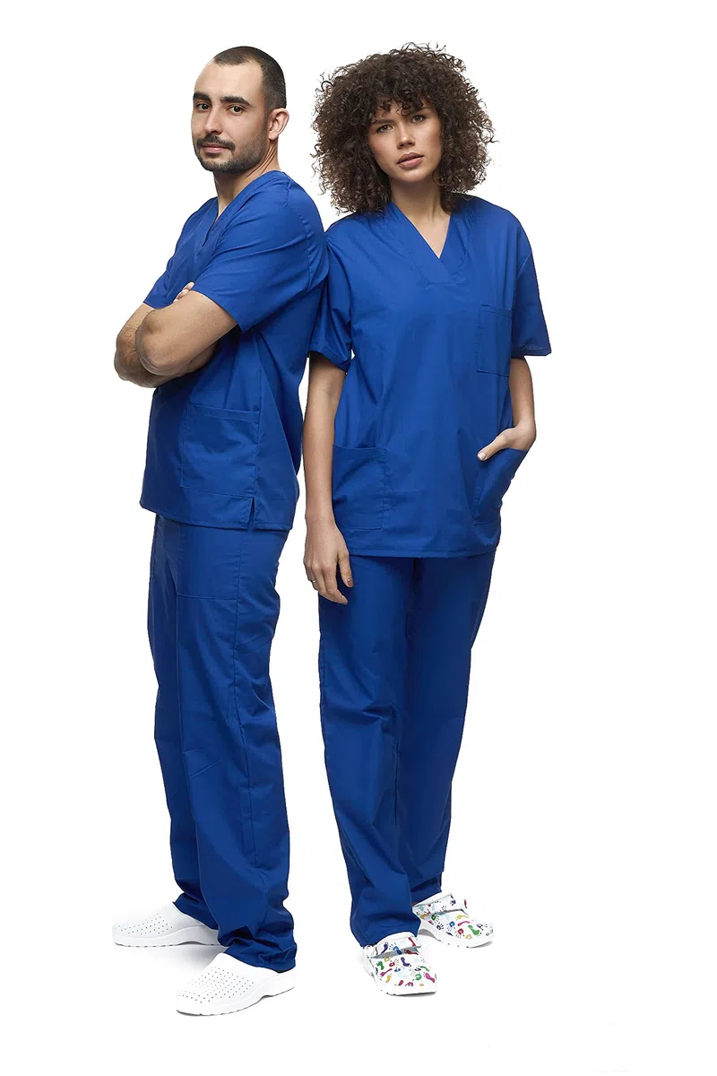 Mazalat - Set Unisex per Uniforme Medica, con Casacca e Pantaloni, Set di Strofinacci Medici, Abbigliamento da Lavoro