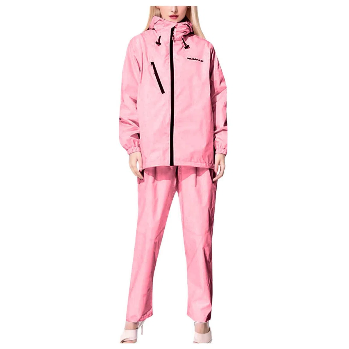 Giacca impermeabile da donna, tuta antipioggia con chiusura lampo, pantaloni da pioggia, impermeabile, impermeabile, per esterni, antivento, per attività all'aria aperta, alpinismo, sport