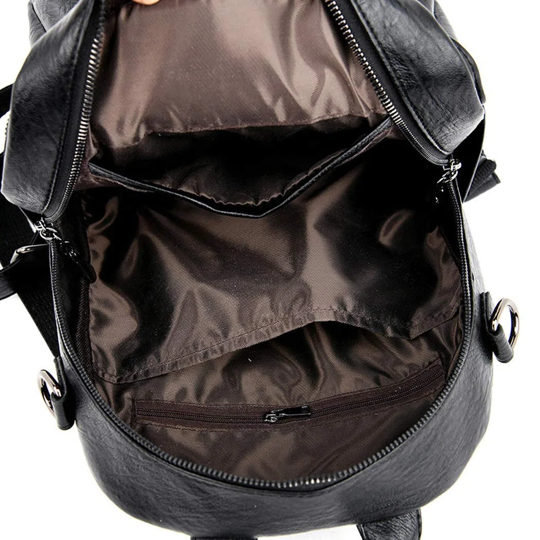 BUKESIYI Donna Borsa Zaino Elegante Zainetto Borse a Tracolla Zaini Antifurto Zainetti 2025 PU Pelle IT78196 Nero