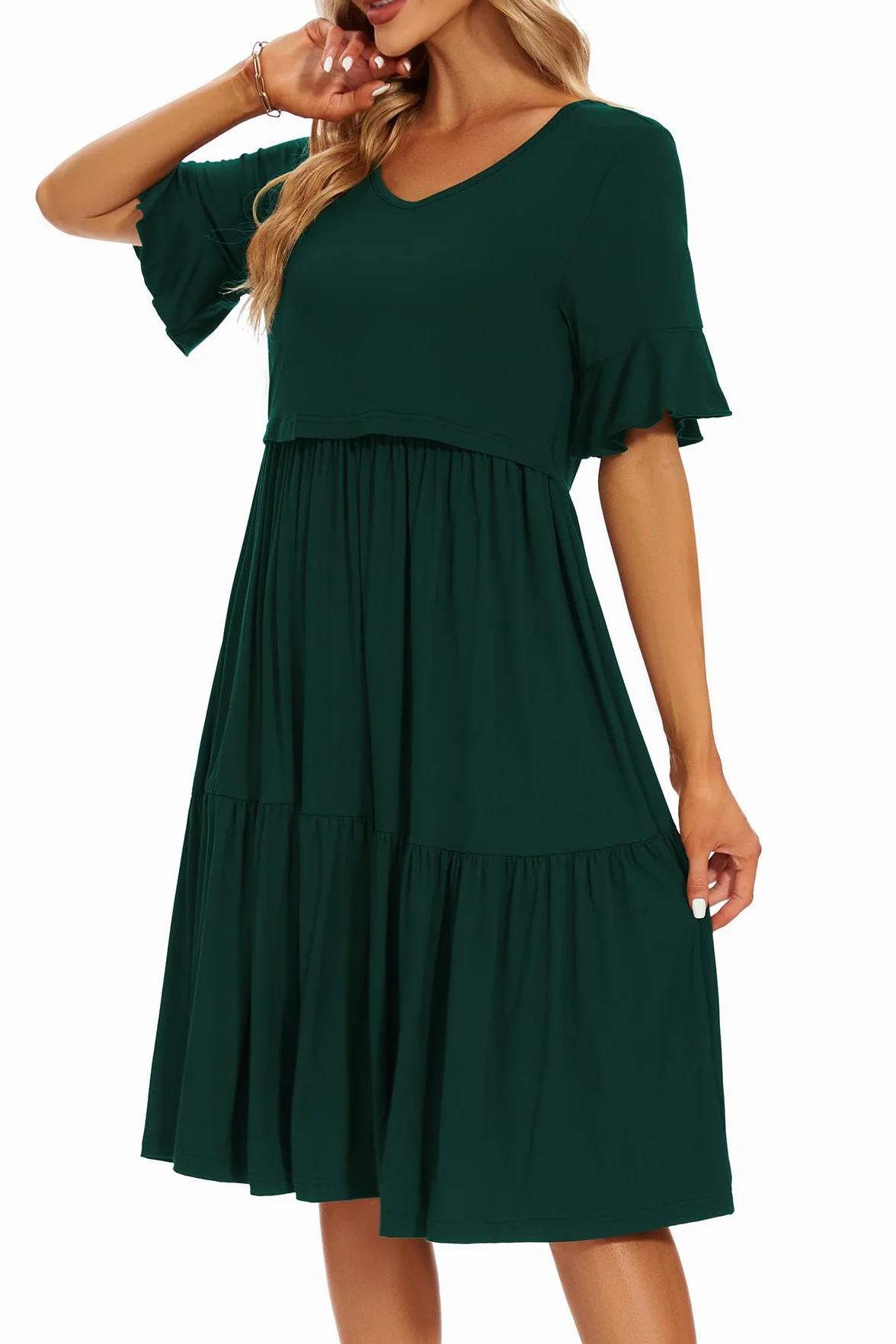 Smallshow Vestiti Allattamento Donna Maniche Corte Vestiti Premaman