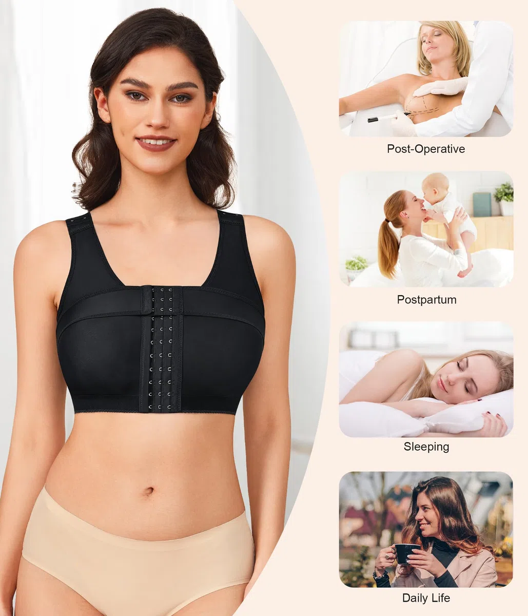 BRABIC Womens' Front Closure Post-Surgery Posture Corrector Bra Copertura Completa Donna