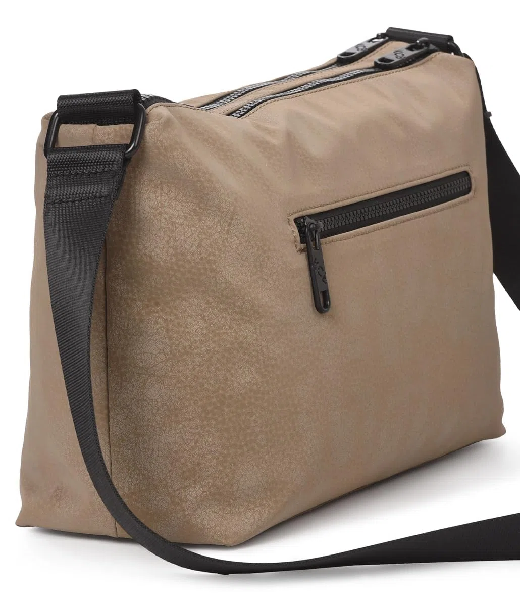 KCB Borsa a tracolla grande Hide | grande capacità e organizzazione | tasche multiuso con cerniera | materiale resistente | maniglie regolabili | 100% vegano