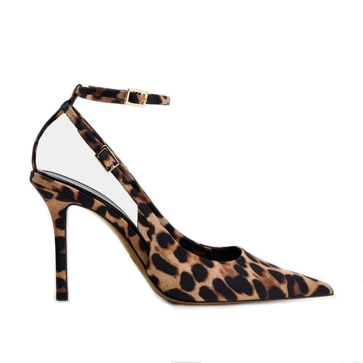 Scarpe da Donna con Tacco a Spillo, Stile Leopardato, Stile retrò, a Punta, con Fibbia e Cinturino alla Caviglia, Sexy, da Sera, per Abiti da Sposa e da Festa