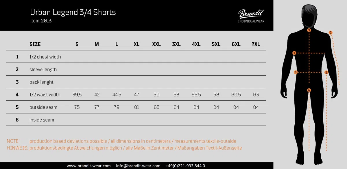 Brandit Urban Leggenda 3/4 Uomo Cargo Pantaloni Corti