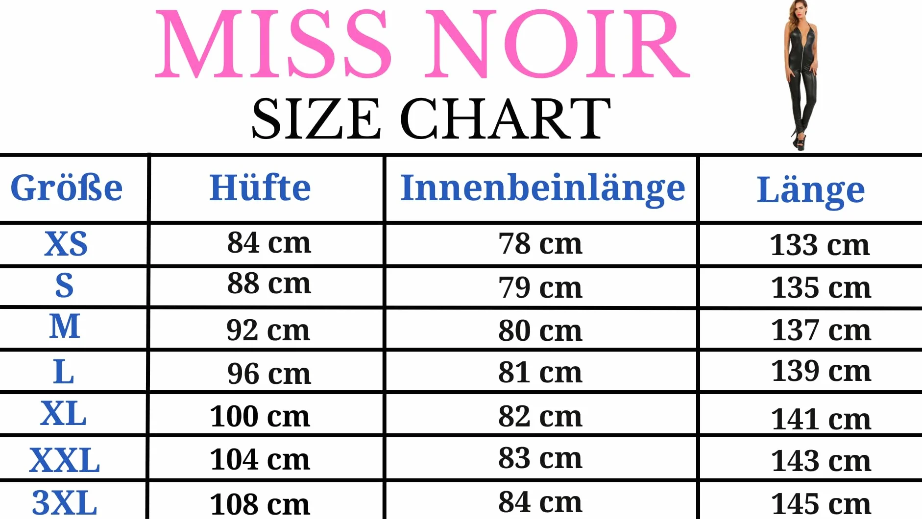 MISS NOIR 18235 - Tuta da donna effetto latex S-3XL, con cerniera a 4 vie sulla schiena, abbigliamento per discoteca