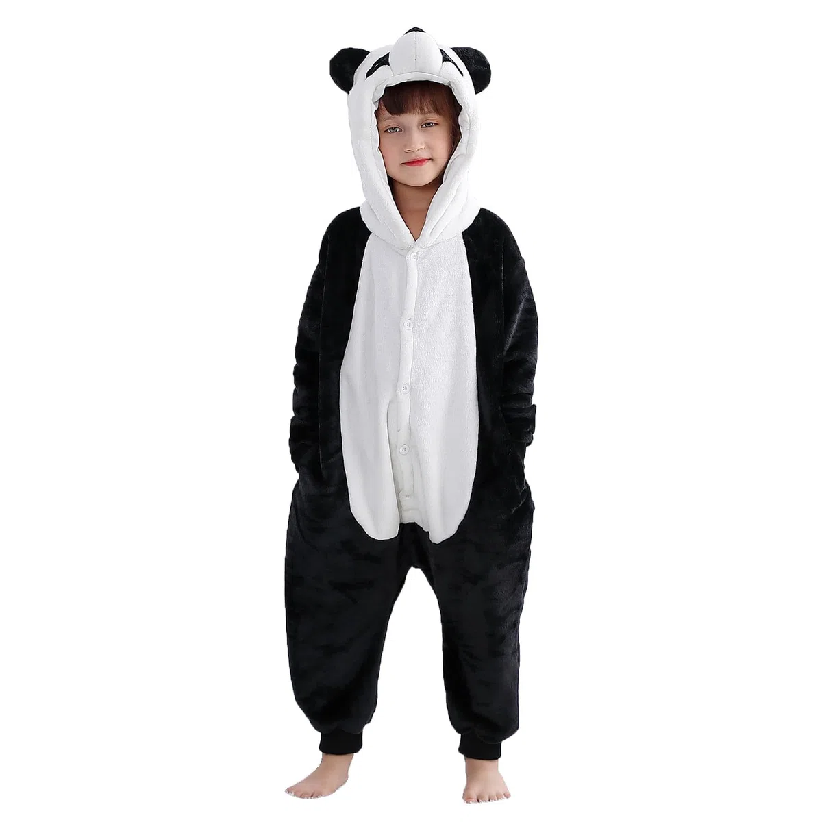 Pigiama Unisex Animale con Cappuccio per Bambini Romper Tutto in Uno Chiusura a Bottone Pigiama per Bambini da 3-12 Anni Pigiama da Ragazza Regali per Le Feste