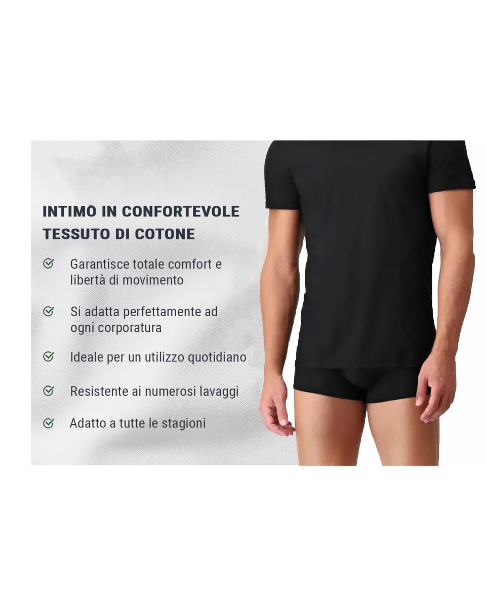 Liabel Maglietta Intima Uomo Cotone 3 e 6 Pezzi Maglia Uomo in Puro Cotone Pettinato - Maglia Intima Uomo Girocollo - 3828/23
