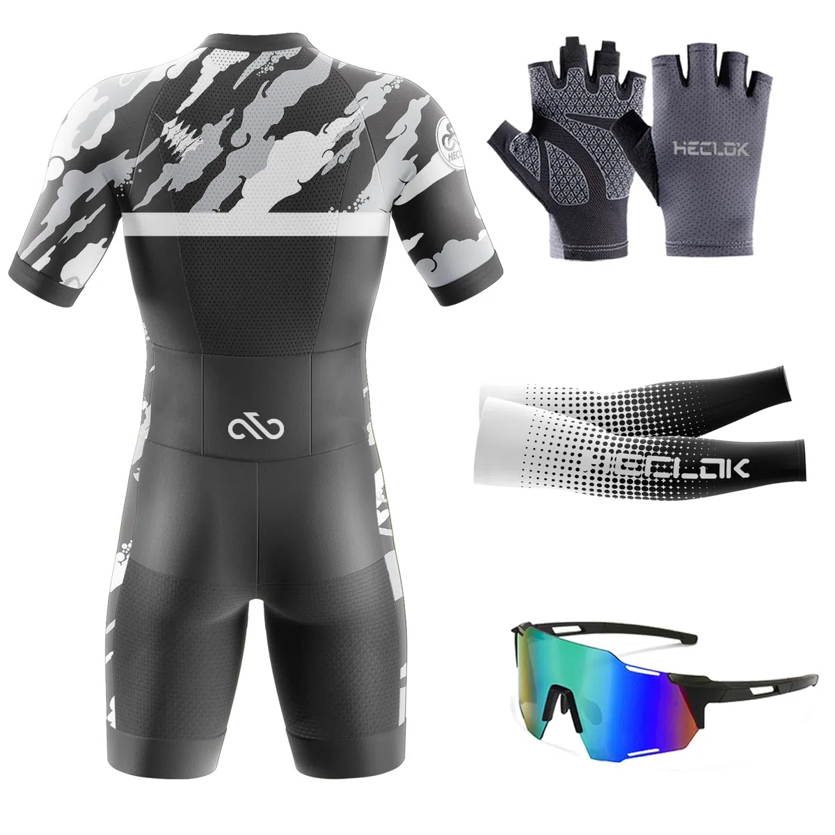 Tuta da Triathlon a Maniche Corte da Uomo, 2024 Nuovi Ciclismo Body Skinsuit All'aperto Sportswear MTB Body Trisuit Cycling Skinsuit with Gel Pad per Nuoto/Corsa/Ciclismo