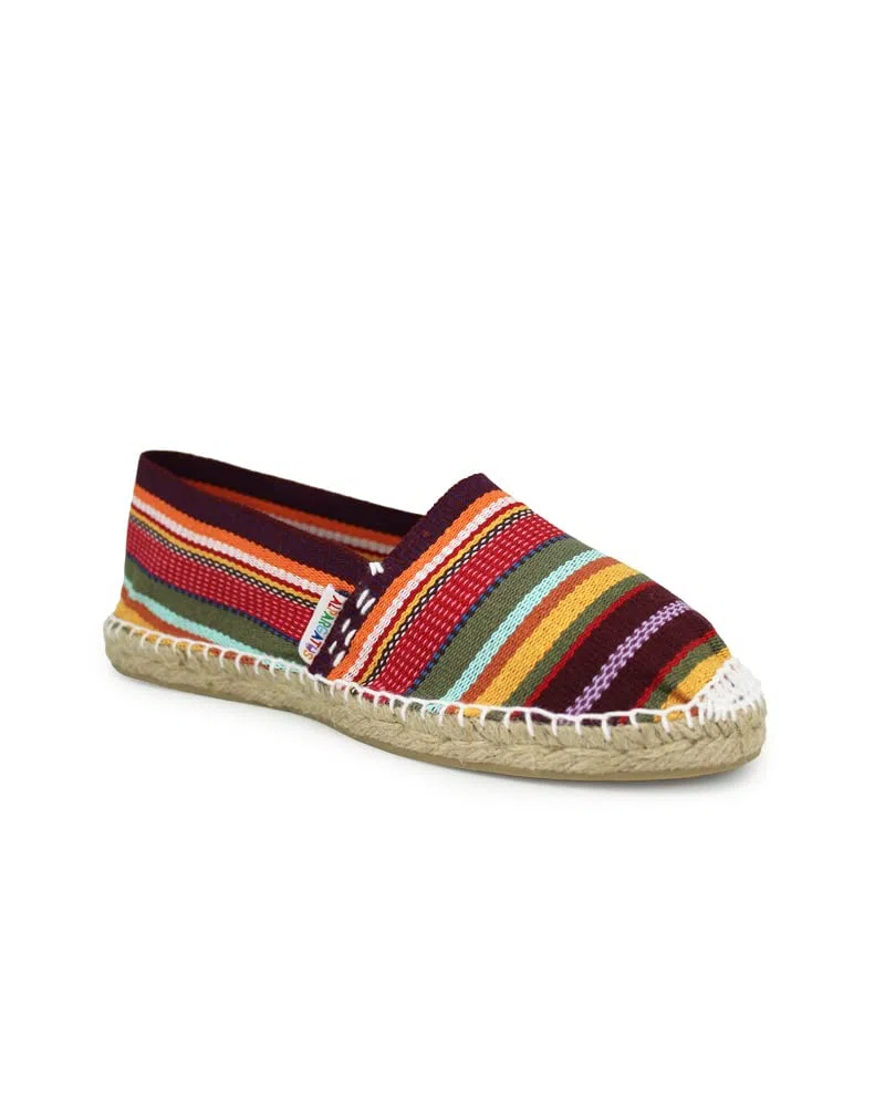 Espadrillas a strisce multicolori fatti a mano in Spagna