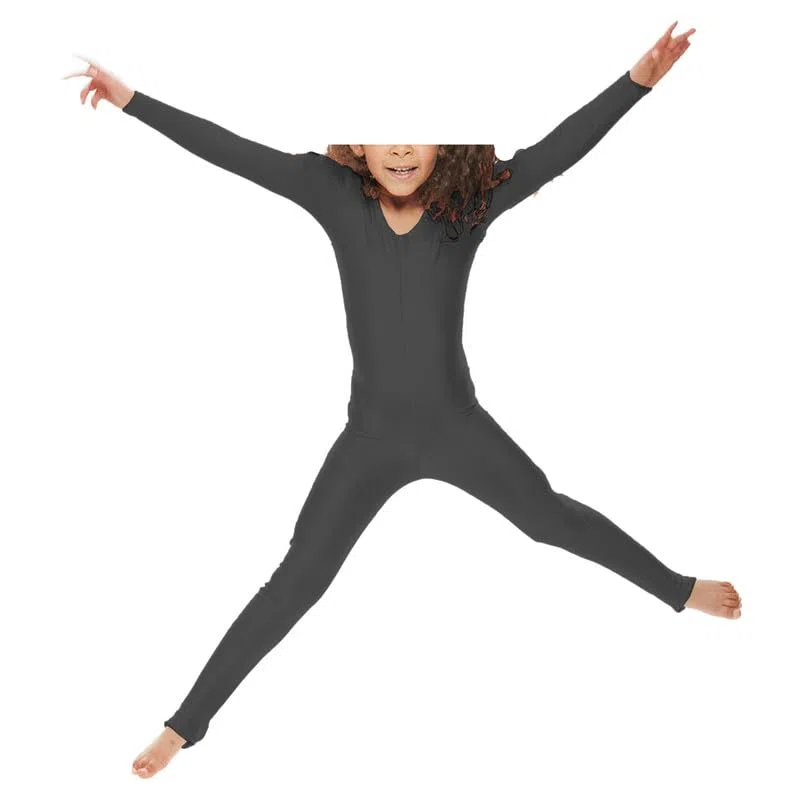 R&N FASHIONS Tuta da ginnastica a maniche lunghe con staffa lucida per bambine