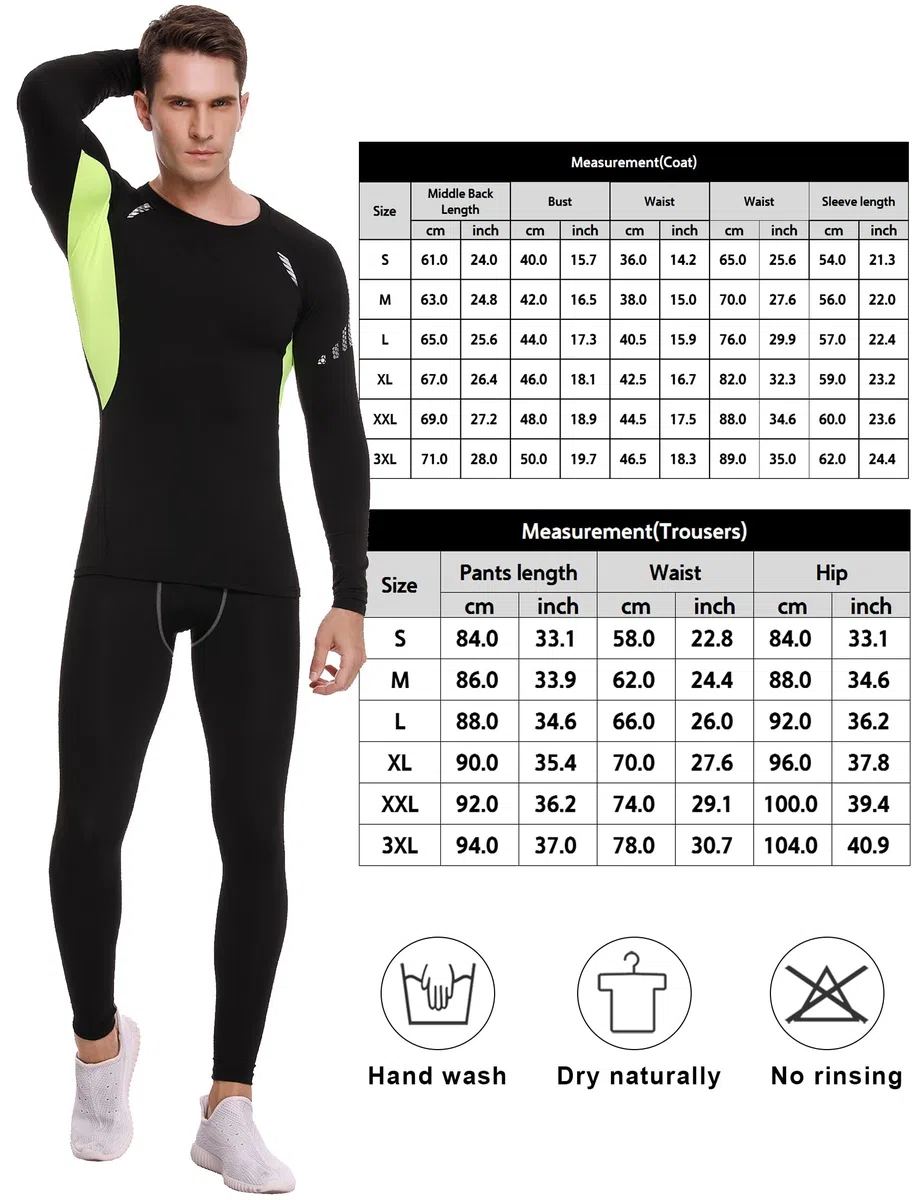 Terecey Intimo Termico Uomo Invernale Traspirante,Biancheria Termica Set Uomo Asciugatura Rapida,Completo Intimo Termico Uomo Felpata,Intimo Termica Compressione Uomo,per Sci Corsa S-XXL