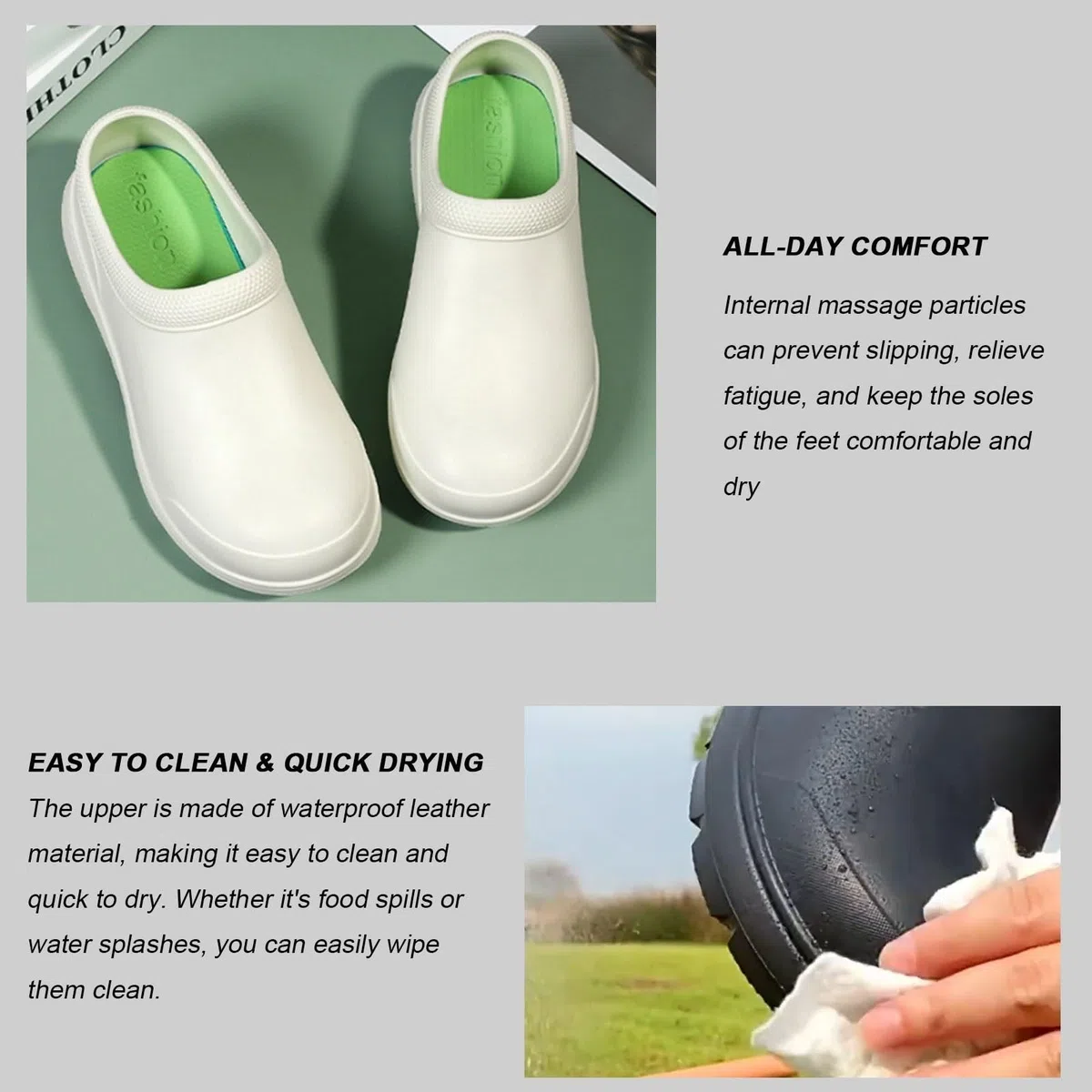 Scarpe da Cuoco for Uomo e Donna, Scarpe da Cucina Antiscivolo Resistenti all'olio, Zoccoli da Lavoro Impermeabili for ristoranti e Catering - Scarpe Antinfortunistiche comode