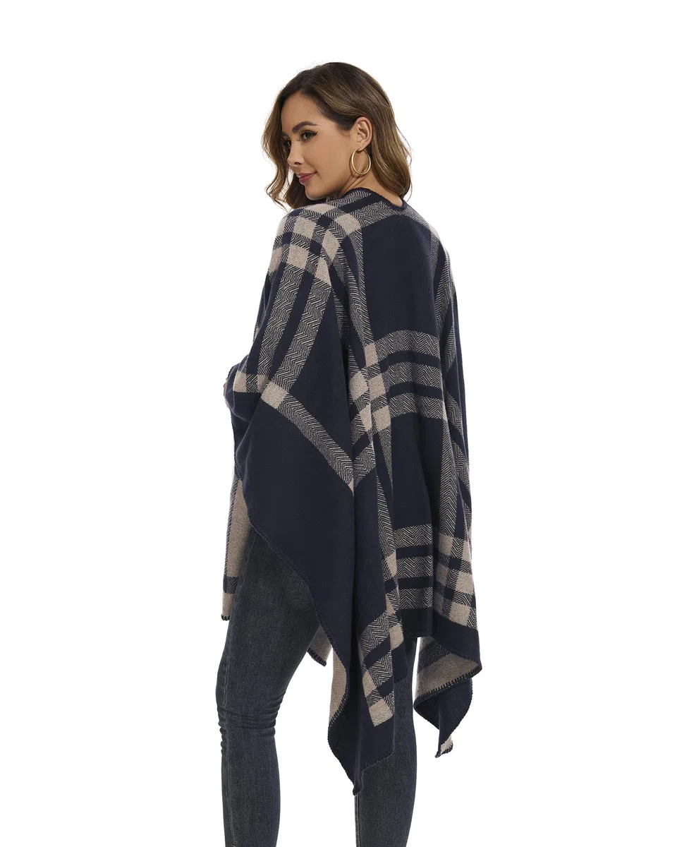 FEFLO Sciarpe e Mantelle per Donna, Elegante Mantella Lavorata a Maglia con Apertura Frontale, Poncho Sciarpa Coperta Cardigan Cappotto per Primavera, Autunno e Inverno