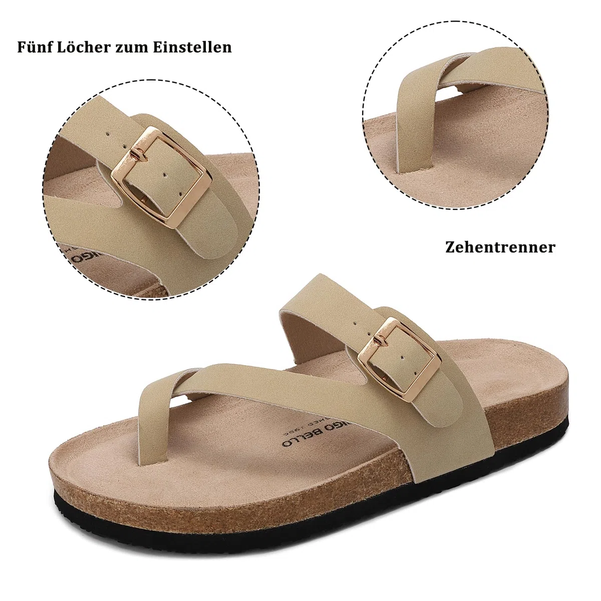 ARRIGO BELLO Pantofole Donna Ciabatte Sughero Fibbia Regolabile Sandali Traspirante Scarpe da Estive EU36-41