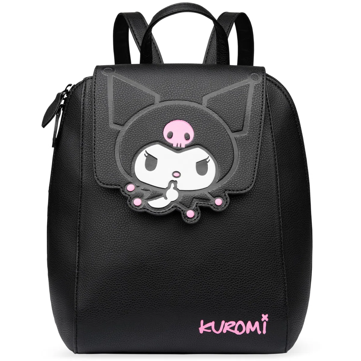 Get Trend Hello Kitty Sanrio Kuromi Zaino Donna e Adolescenti, Anime Zainetto Viaggio, Pelle PU Borsa Tracolla, Regalo per Lei (Nero Kuromi)
