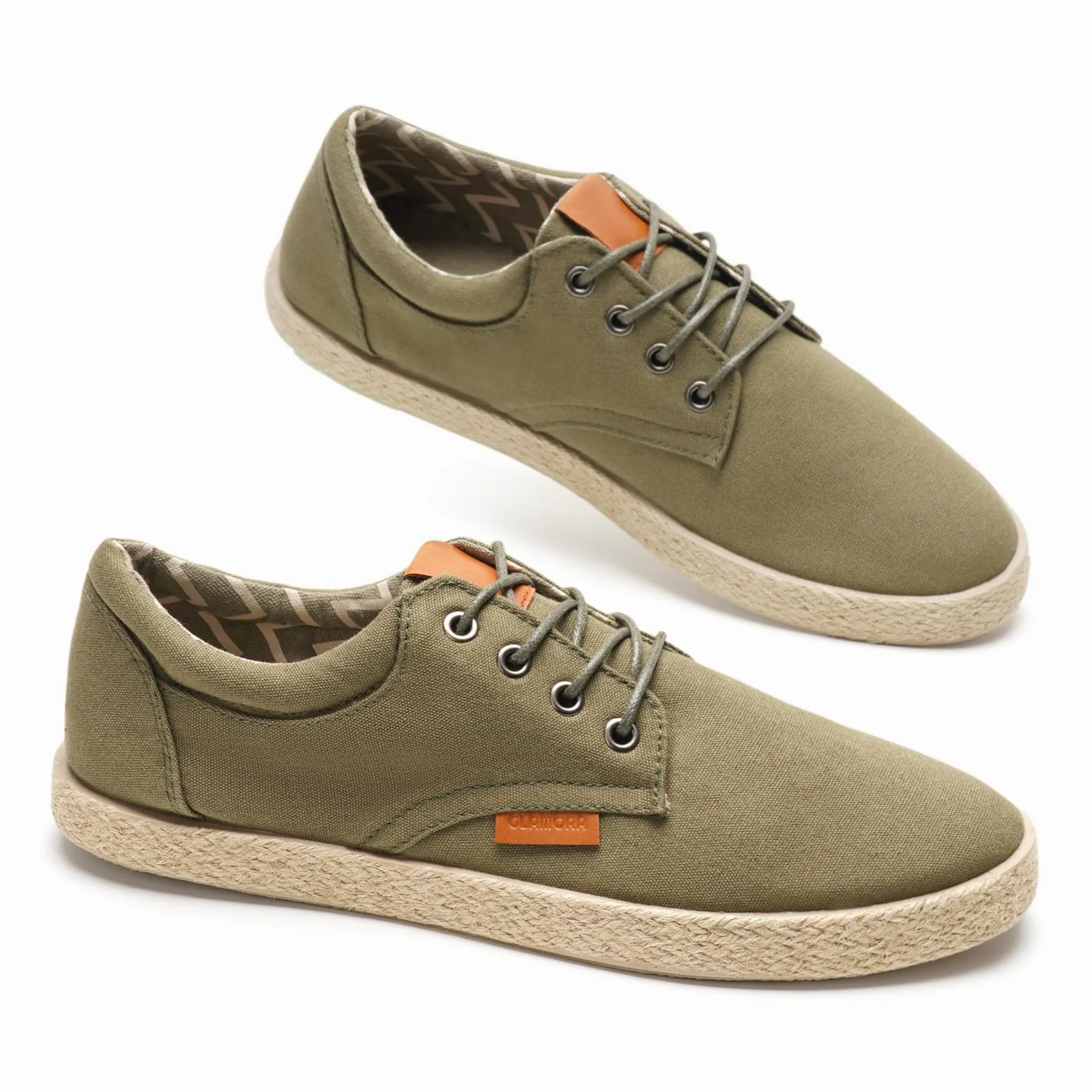 GLAMORA Scarpe da uomo in tela con lacci, alpargata, casual, in tela, leggere, traspiranti, suola in gomma, effetto sparto, flessibili, comode per l'estate