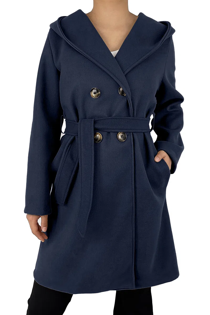 JOPHY & CO. Cappotto Invernale da Donna Maniche Lunghe Doppiopetto con Cintura cod.6595