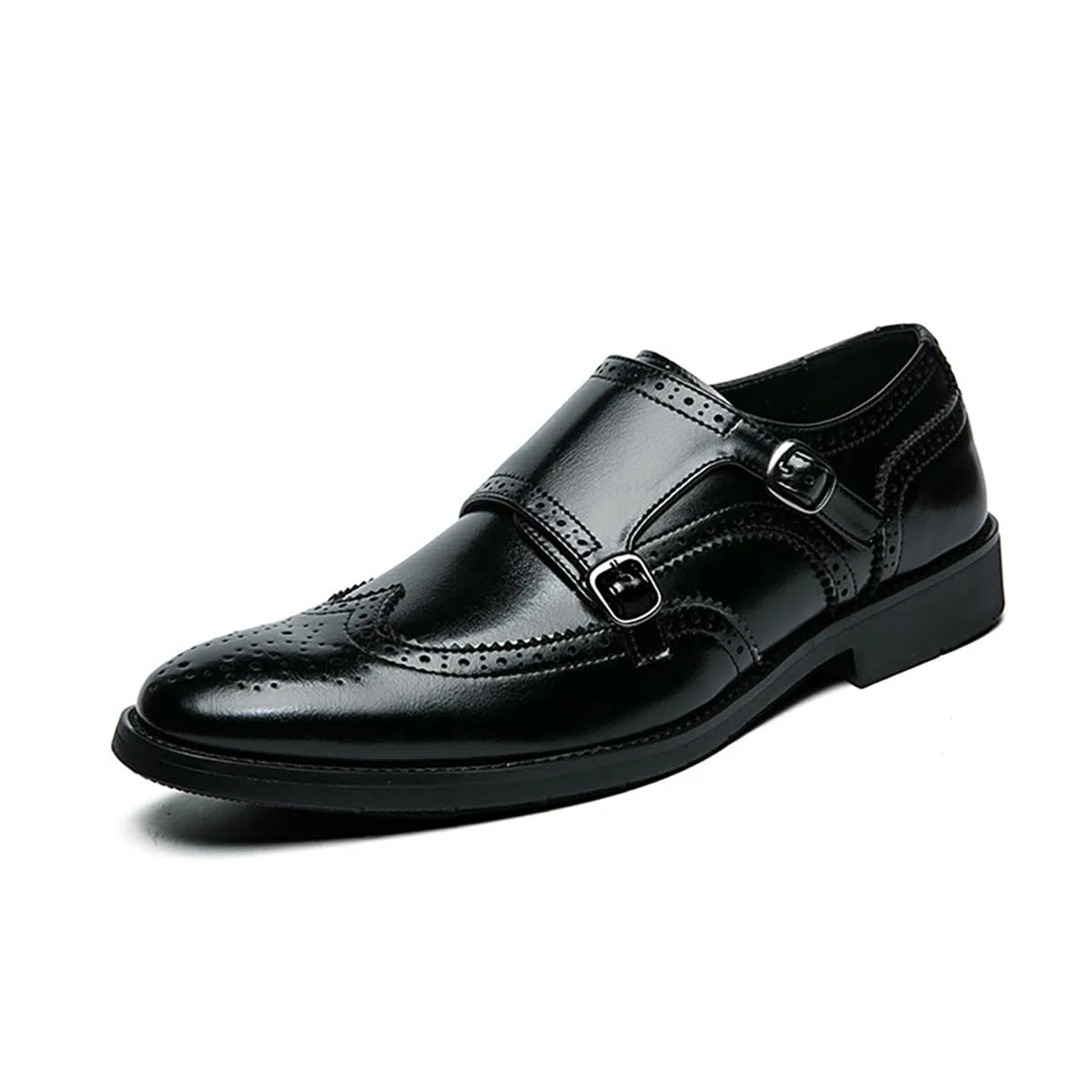 Mocassini da Uomo con Doppia Fibbia Ecopelle Classica Formali Scarpe Eleganti Casual Feste Matrimonio Mocassino Brogue