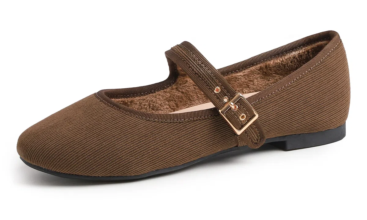 Feversole Women's Soft Cushion Extra Padded Mary Jane Scarpe Basse Classiche da Donna Décolleté Eleganti Mary Jane con Fibbia Morbida Scarpe da Ballo per Balletto per Donna