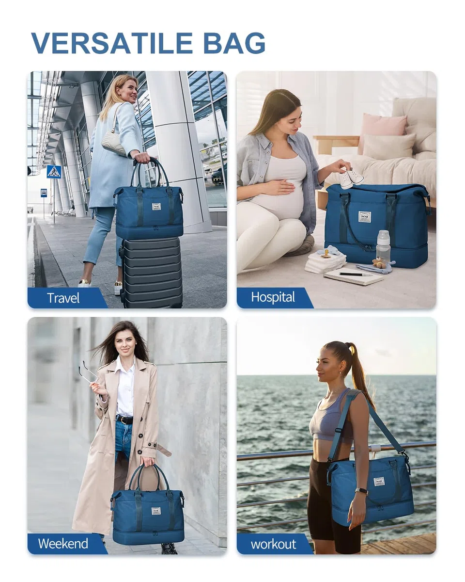 BAGAIL Borsone da Viaggio - Borsa per Weekend e Pernottamento da Palestra Bagaglio a Mano con Tasca Impermeabile, Borsa per Mamma per Travaglio e Parto, Extra Large