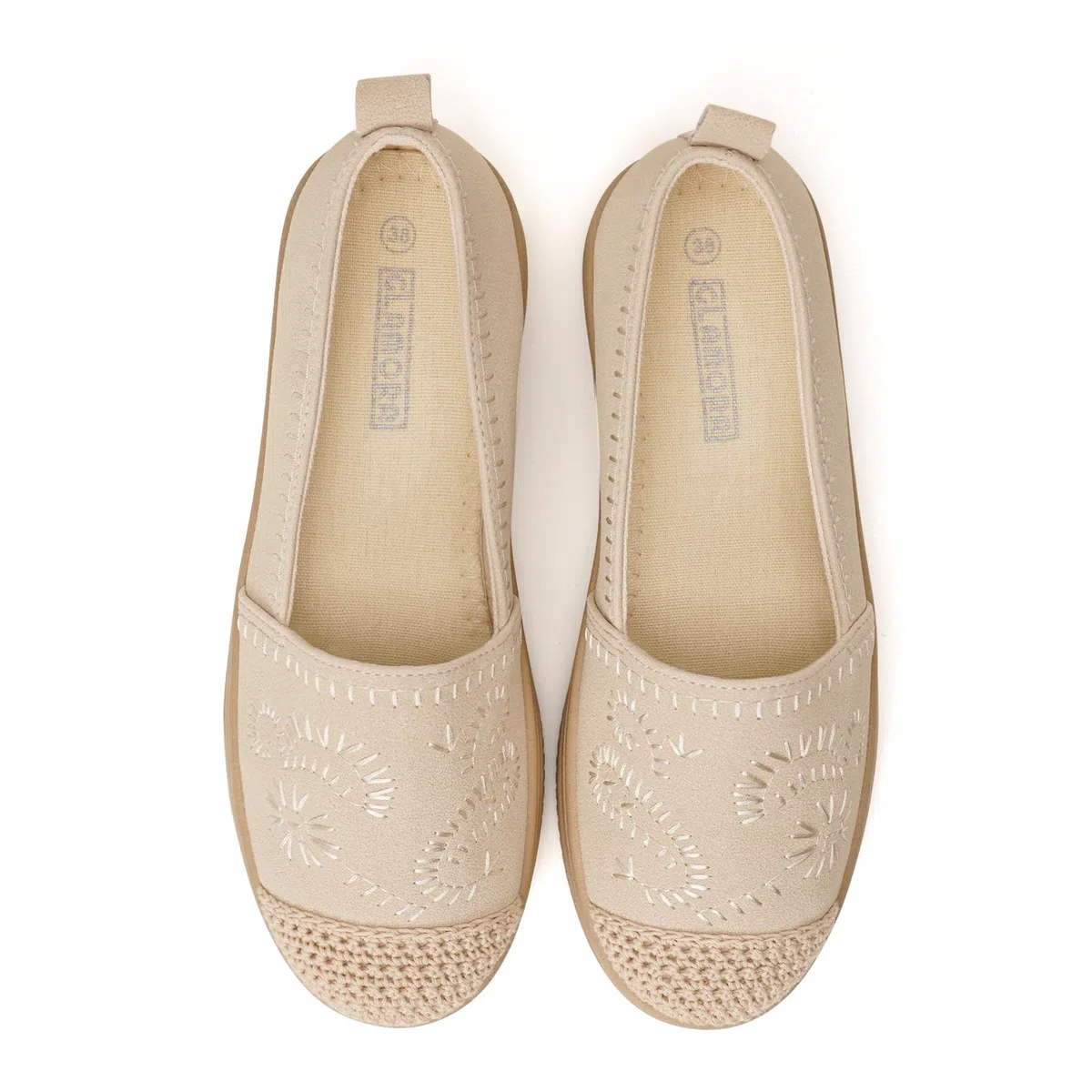 GLAMORA Mocassini Donna Espadrillas Ballerine Slip On Senza Lacci Leggeri Traspiranti Punta Rinforzata Ricamo Elastico Suola Antiscivolo Scarpe Basse Comode Estate